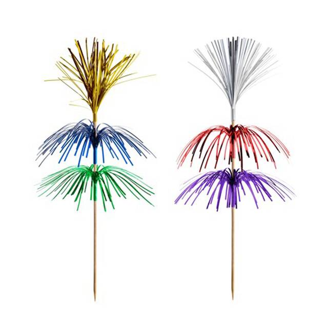 1000 Stck Cocktail-Palme 18 cm farbig sortiert  Feuerwerk  3-lagig