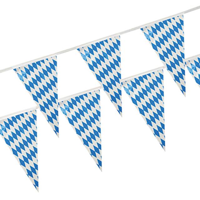 10 Stck Wimpelkette, Folie 4 m  Bayrisch Blau  wetterfest