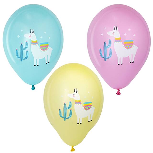 72 Stck Luftballons mit Lama-Muster  29 cm farbig sortiert  Lama 