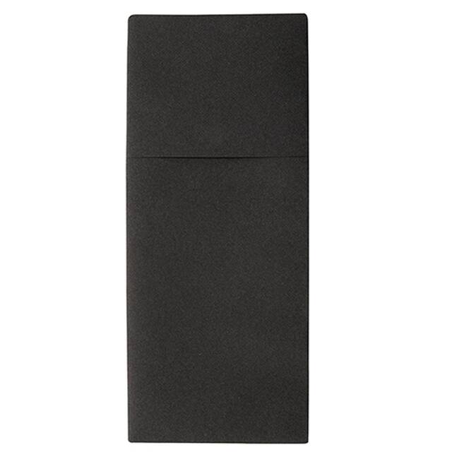 400 Stck Airlaid Bestecktaschen, schwarz 48 x 40 cm, 1/8-Falz,  Premium 