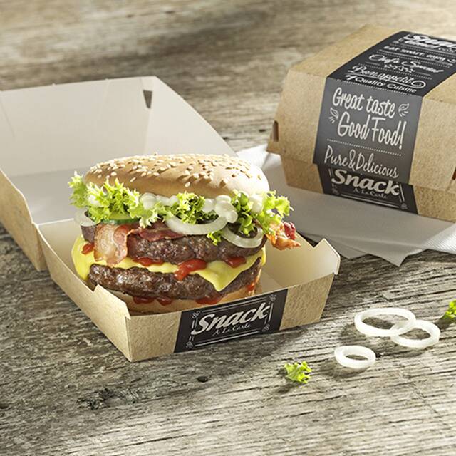 400 Stck Burgerboxen, Pappe  pure  12,5 x 12,5 cm  Good Food  gro