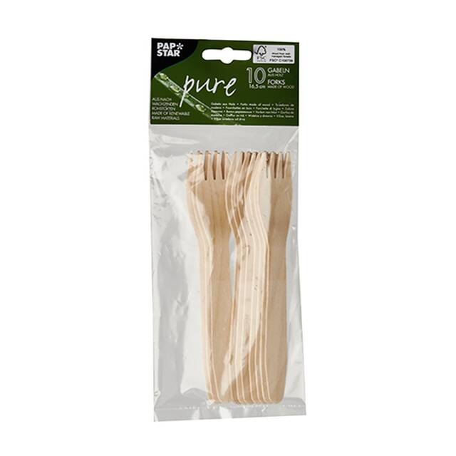 150 Stck Holzgabeln  pure  16,5 cm