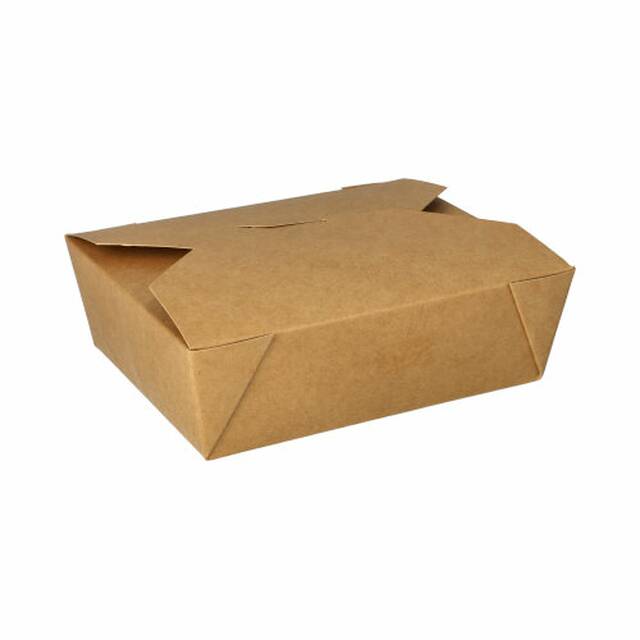 150 Stck Lunchboxen, Pappe 1000 ml 13,5 x 16,5 cm x 5 cm braun