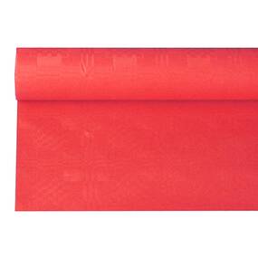 12 Stck Papiertischdecke rot mit Damastprgung 6 x 1,2 m