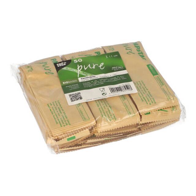 500 Stck Kaffeelffel aus Holz  pure  11 cm einzeln verpackt in Papierbeutel