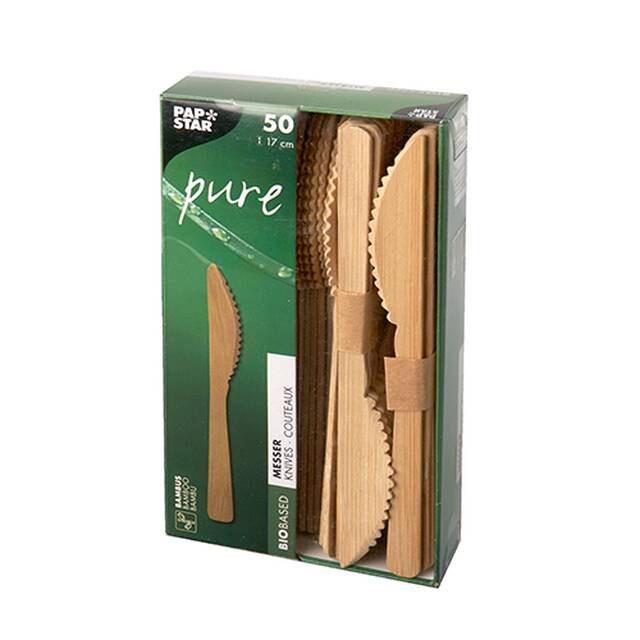 1000 Stck Bambus Messer  pure  17 cm natur