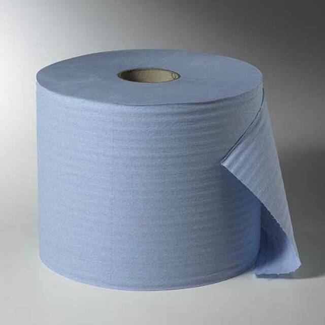 2 Stck Putzrollen, 2-lagig 380 m x 22 cm blau, perforiert - 1.000 Abrisse