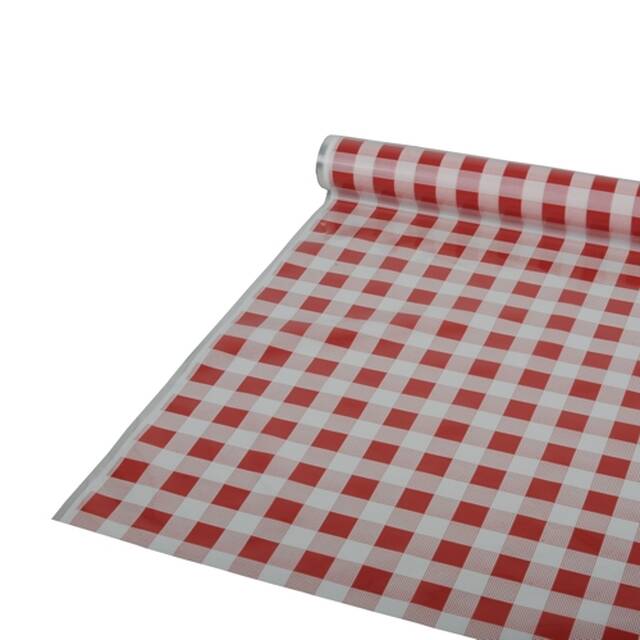 6 Stck Tischdecke aus Folie, rot 50 m x 80 cm  Karo 