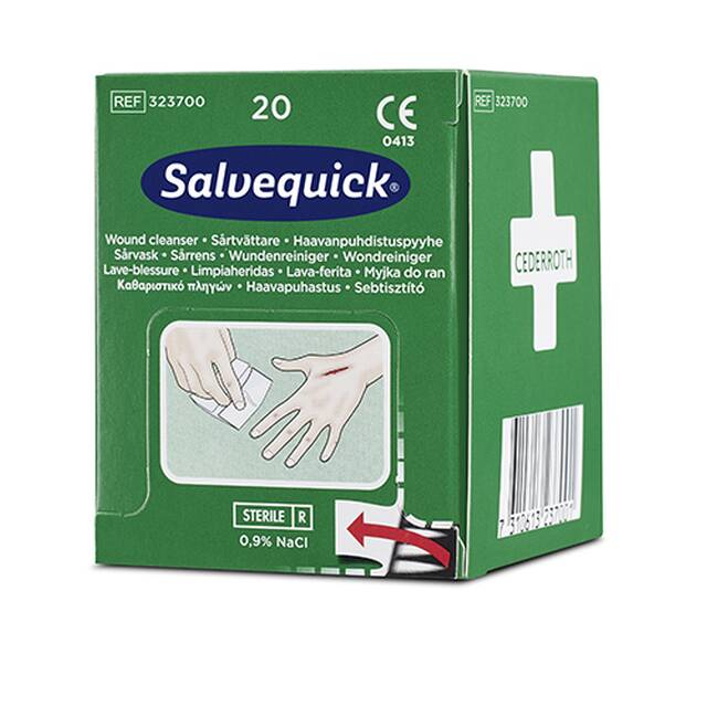 400 Stck Wundreiniger  Cederroth  Wipes Salvequick, Refill fr erste Hilfe Station REF 490920