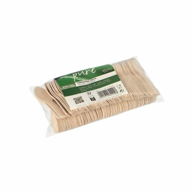 1800 Stck Fingerfood - Lffel, Holz  pure  7,6 cm natur