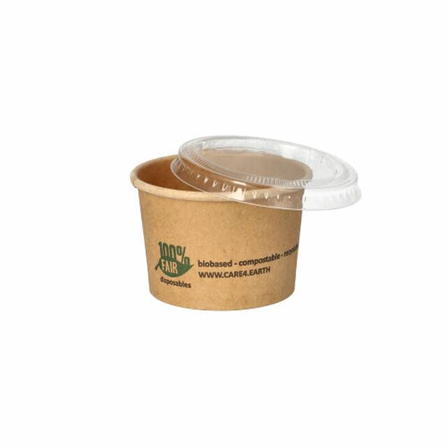 1000 Stck Portionsbecher aus Pappe  pure  45 ml braun