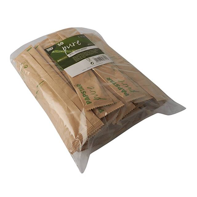 500 Stck Holzlffel  pure  16 cm natur einzeln verpackt in Papierbeutel