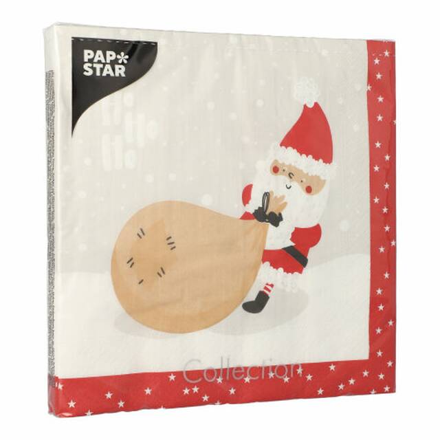 300 Stck Servietten, 3-lagig 1/4-Falz 40 x 40 cm  Lutins de Noel 